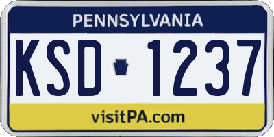 PA license plate KSD1237
