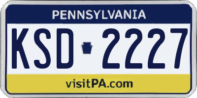 PA license plate KSD2227