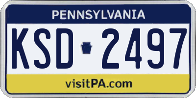 PA license plate KSD2497