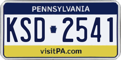 PA license plate KSD2541
