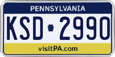 PA license plate KSD2990