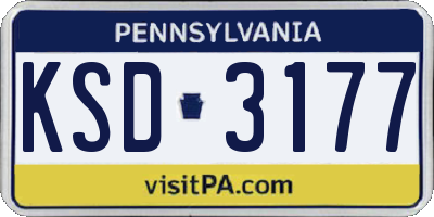 PA license plate KSD3177