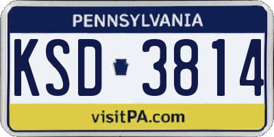 PA license plate KSD3814