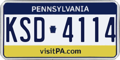 PA license plate KSD4114