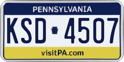 PA license plate KSD4507