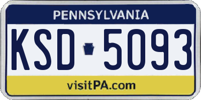 PA license plate KSD5093