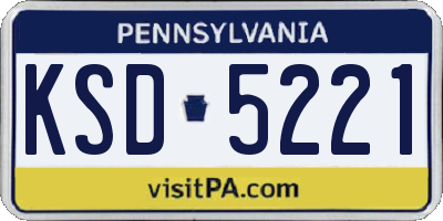 PA license plate KSD5221
