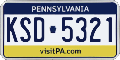 PA license plate KSD5321