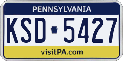 PA license plate KSD5427
