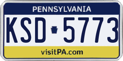 PA license plate KSD5773