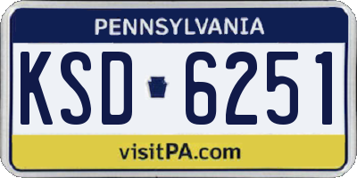 PA license plate KSD6251