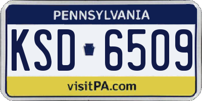 PA license plate KSD6509