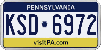 PA license plate KSD6972