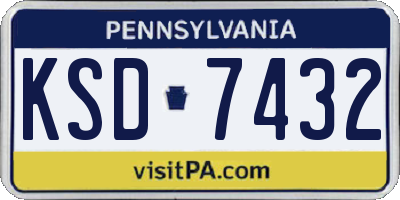 PA license plate KSD7432
