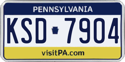 PA license plate KSD7904