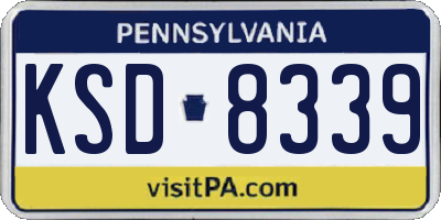 PA license plate KSD8339