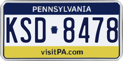 PA license plate KSD8478