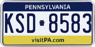 PA license plate KSD8583