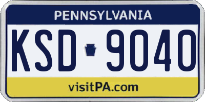 PA license plate KSD9040