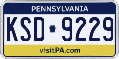 PA license plate KSD9229