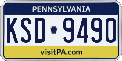 PA license plate KSD9490