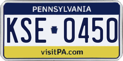 PA license plate KSE0450