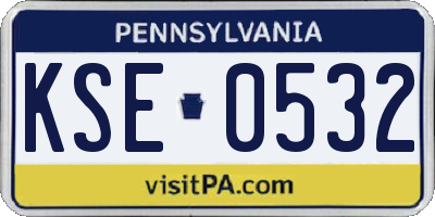 PA license plate KSE0532
