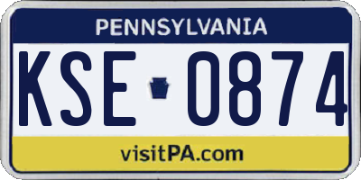 PA license plate KSE0874