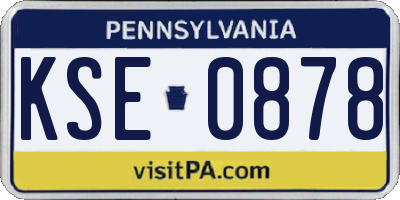 PA license plate KSE0878