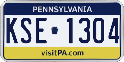 PA license plate KSE1304
