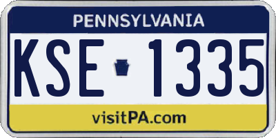 PA license plate KSE1335