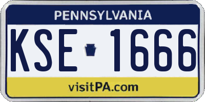 PA license plate KSE1666