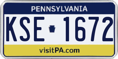 PA license plate KSE1672
