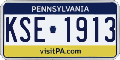 PA license plate KSE1913