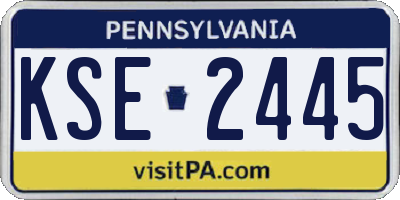 PA license plate KSE2445