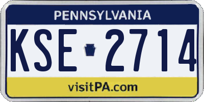 PA license plate KSE2714