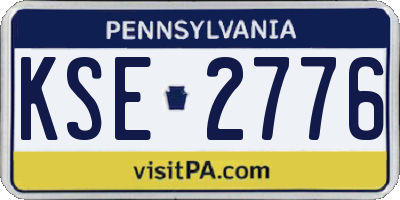 PA license plate KSE2776