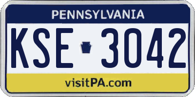 PA license plate KSE3042