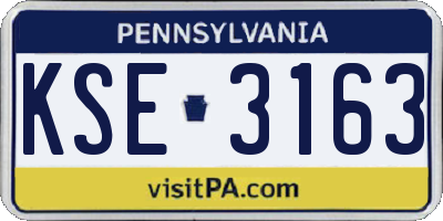 PA license plate KSE3163
