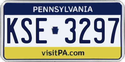 PA license plate KSE3297