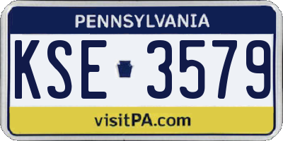 PA license plate KSE3579