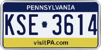 PA license plate KSE3614