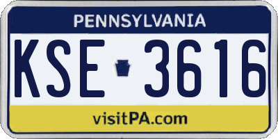 PA license plate KSE3616