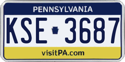 PA license plate KSE3687