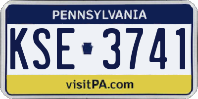 PA license plate KSE3741