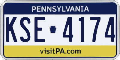 PA license plate KSE4174