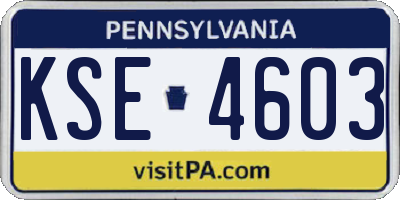 PA license plate KSE4603