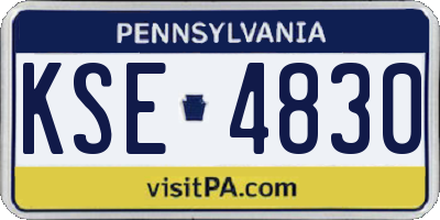 PA license plate KSE4830