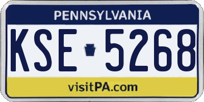 PA license plate KSE5268