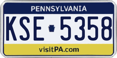 PA license plate KSE5358